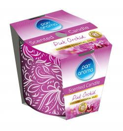 Printed Glass Candle-pink Orchid