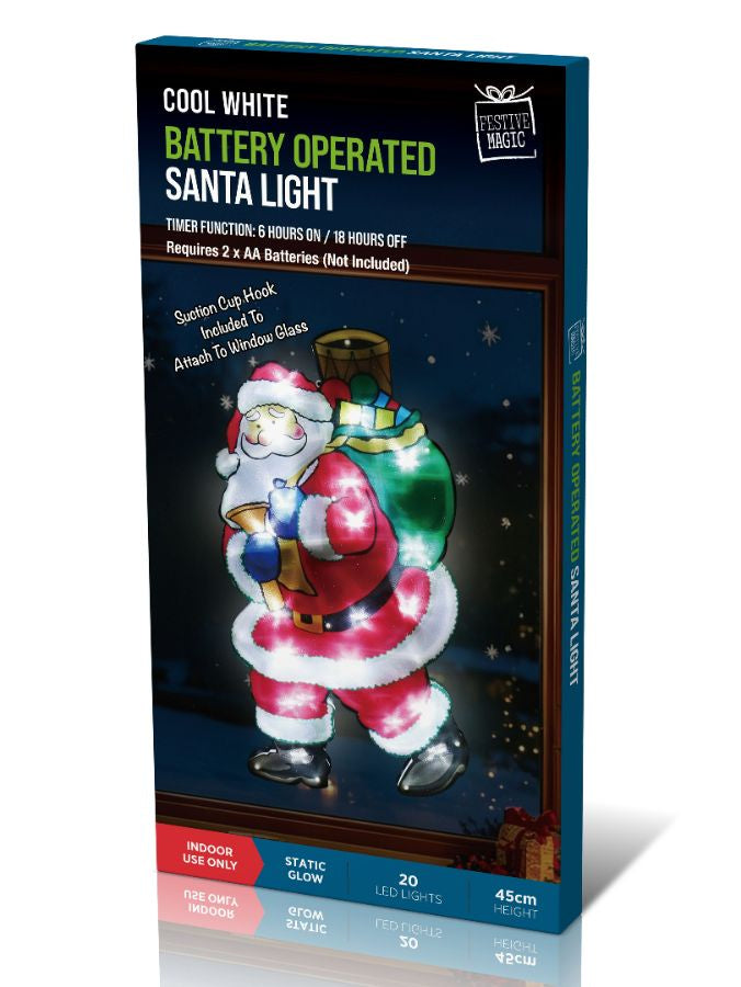Christmas LED Window Silhouette 45cm - Santa