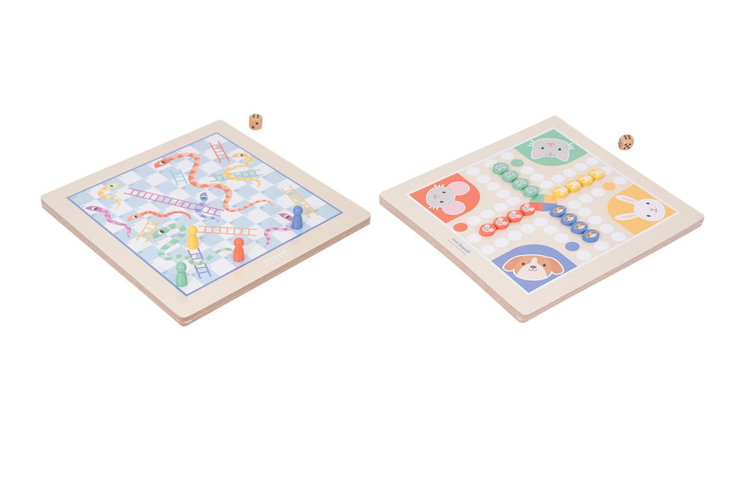 First Steps 2-in-1 Wooden Board Game Ludo &amp; Snakes And Ladders
