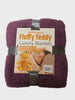 Teddy Fleece Blanket Throw 150 x 200cm Purple