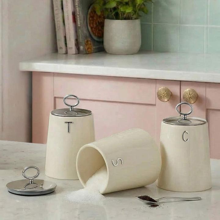 Salter Retro 3-Piece Canister Set - Cream