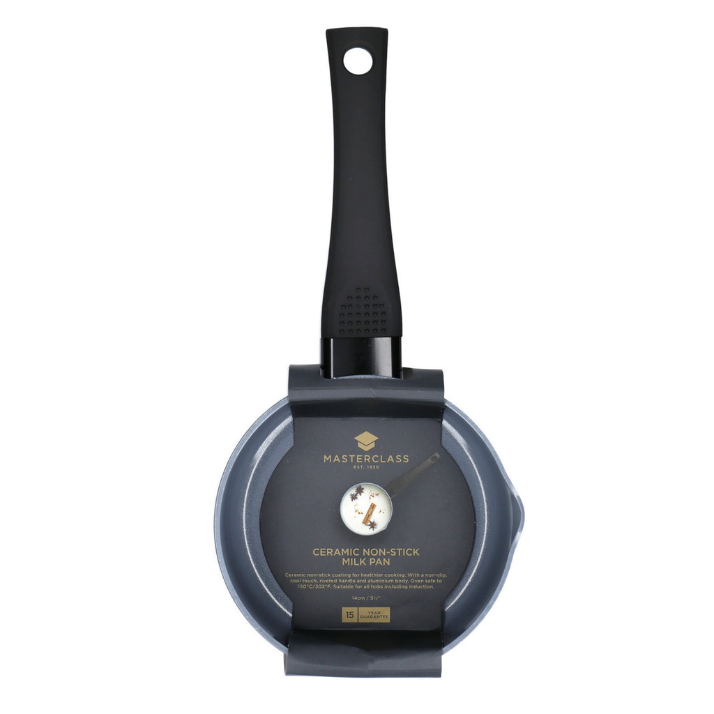 MasterClass Ceramic Non-Stick Induction-Ready Milk Pan, 14cm
