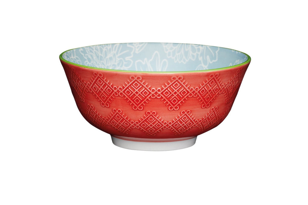 KitchenCraft Grey Floral Ceramic Bowl, 16cm