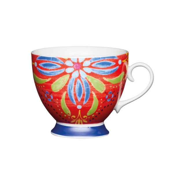 KitchenCraft China Moroccan Red Footed Mug