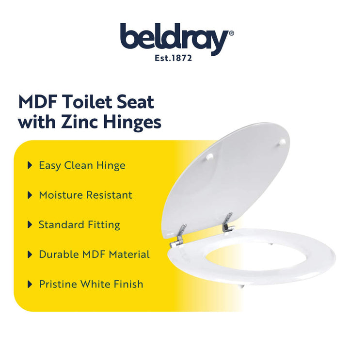 Beldray White Wooden MDF Toilet Seat
