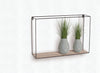 Rectangular Display Wall Shelf, Black Metal And Wo (DHD) Image 1