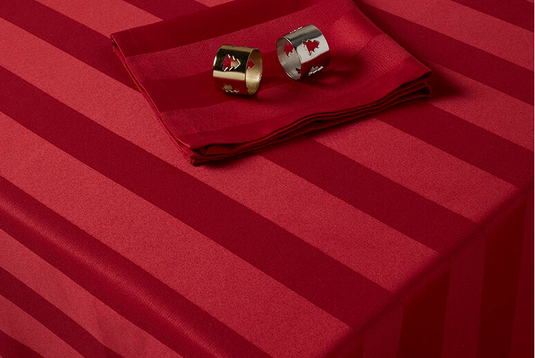 Jacquard Stripe Tablecloth Red150x320cm