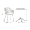 Rimini - 3 Piece Garden Bistro Table & 2 x Armchair Set Outdoor Grade, Moss Green (Self Assembly) (DHD) Image 2