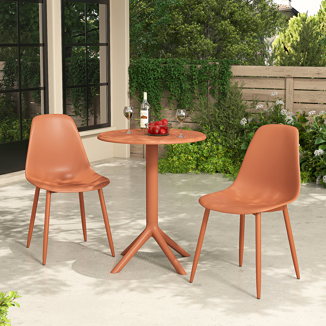 Rimini - 3 Piece Garden Bistro Table & 2 x Chair Set Outdoor Grade, Terracotta (Self Assembly) (DHD) Image 1
