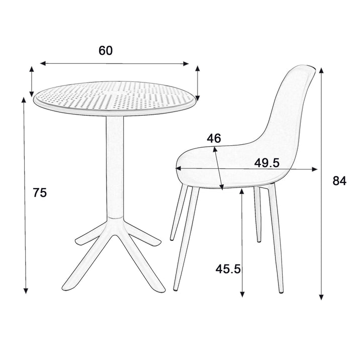 Rimini - 3 Piece Garden Cala Bistro Table & 2 x Chair Set Outdoor Grade, Moss Green (Self Assembly) (DHD) Image 2