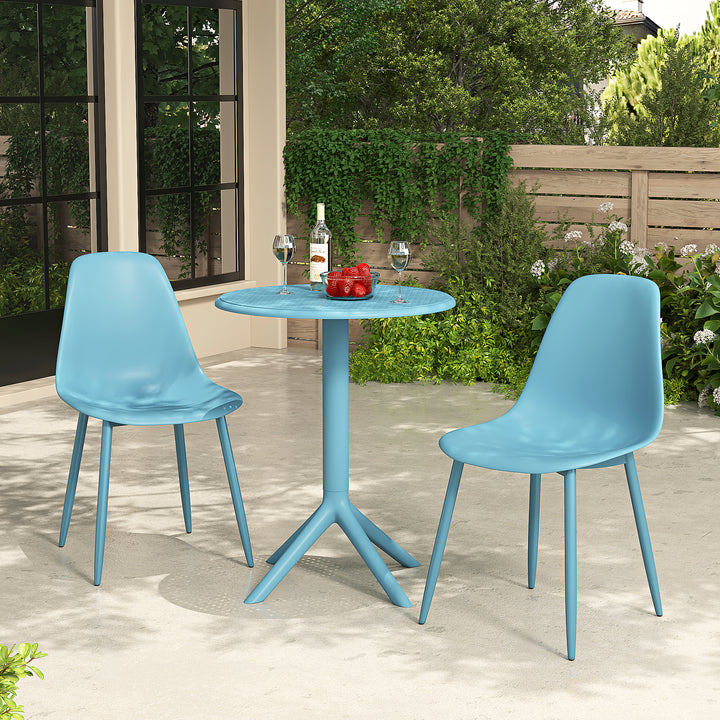 Rimini - 3 Piece Garden Cala Bistro Table & 2 x Chair Set Outdoor Grade, Sky Blue (Self Assembly) (DHD) Image 1