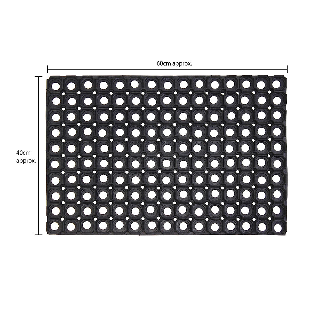 Rondo Outdoor Boot Scraper Rubber Door Mat Patio Doorway Non Slip Mat 40cm x 60cm