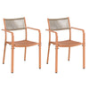Rope Backed Bistro Metal Arm Chair Terracotta (pair) (Self Assembly) (DHD) Image 1
