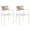 Rope Backed Bistro Metal Arm Chair White (pair) (Self Assembly) (DHD) Image 1
