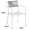 Rope Backed Bistro Metal Arm Chair White (pair) (Self Assembly) (DHD) Image 2