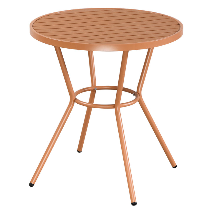 Round Bistro Table UV Plastic Top And Metal Legs Terracotta (Self Assembly) (DHD) Image 1