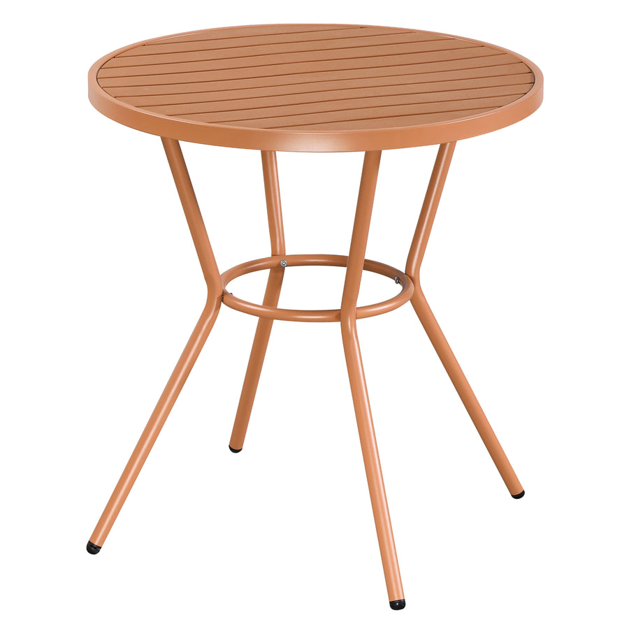 Round Bistro Table UV Plastic Top And Metal Legs Terracotta (Self Assembly) (DHD) Image 1