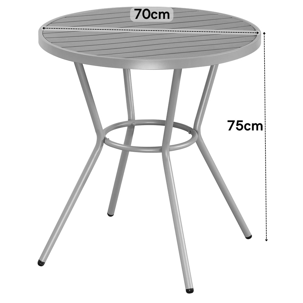 Round Bistro Table UV Plastic Top And Metal Legs Terracotta (Self Assembly) (DHD) Image 2