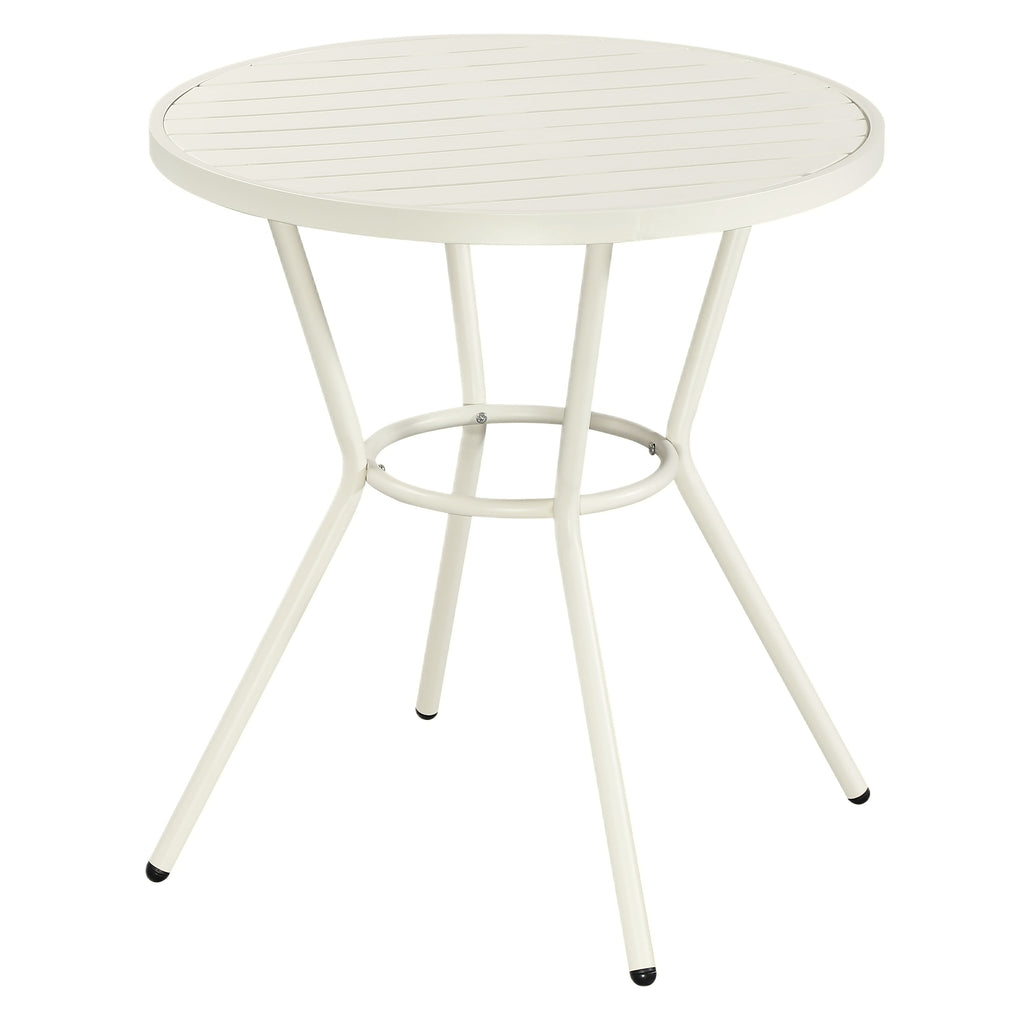 Round Bistro Table UV Plastic Top And Metal Legs White (Self Assembly) (DHD) Image 1