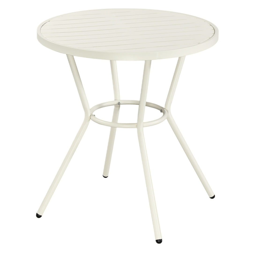 Round Bistro Table UV Plastic Top And Metal Legs White (Self Assembly) (DHD) Image 1