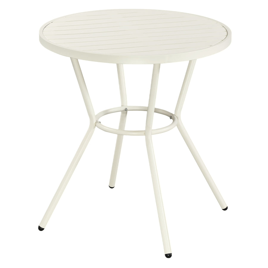 Round Bistro Table UV Plastic Top And Metal Legs White (Self Assembly) (DHD) Image 1