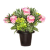 25Cm Rose Berry Foliage Grave Pot Pink