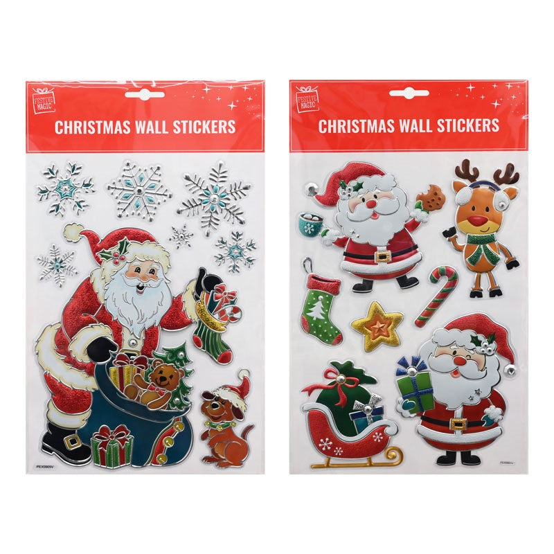 Festive Magic Christmas Wall Stickers 21 x 30cm (Assorted)