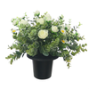 25Cm Cream Daisy Ranunculus Berry Grave Flower Pot