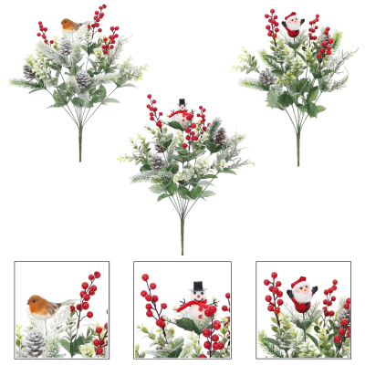 52cm Assorted Character Frosted Foliage Flower Bush