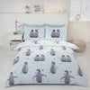 Starry Penguins Duvet Cover Set Double Ice Blue Reversible