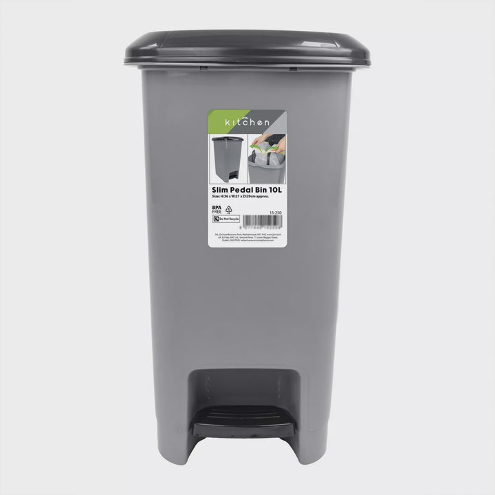 JVL Slim Pedal Bin 10L