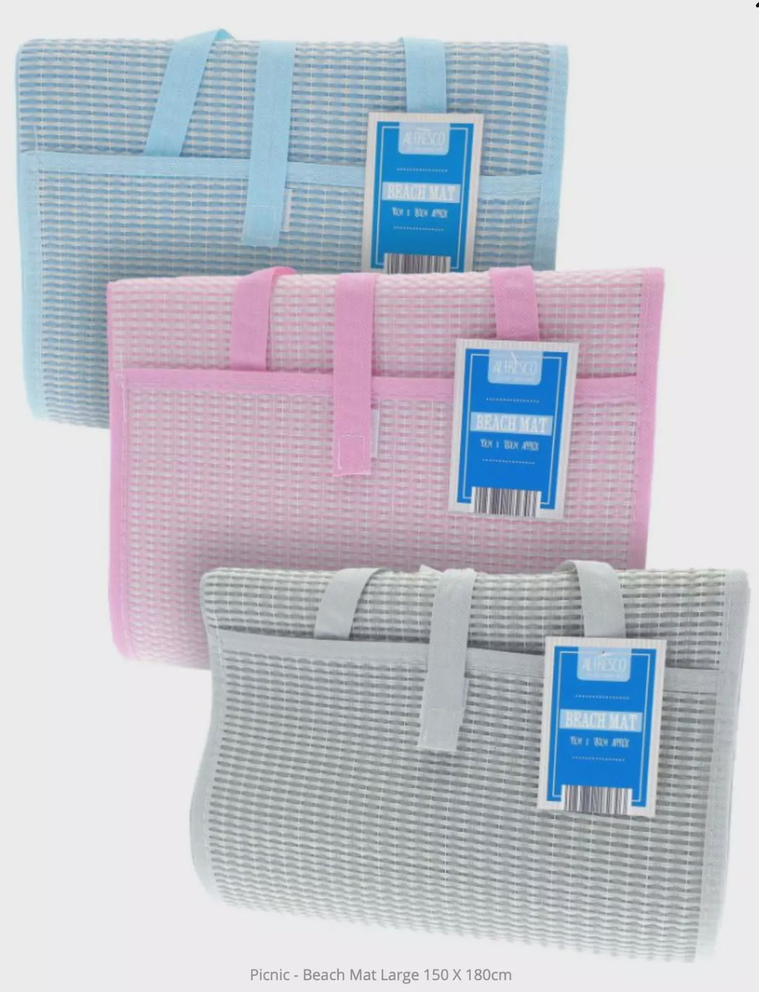 Picnic / Beach Mat with Handy Carrying Straps 150cm x 180cm