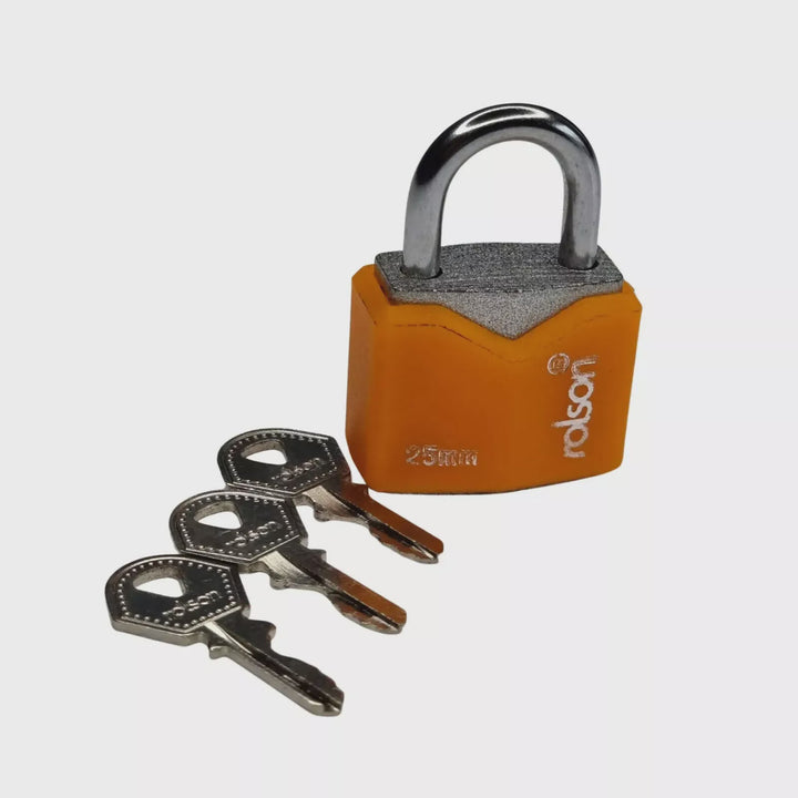 Rolson 25mm Iron Padlock with Plastic Cover