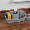 Beldray Liquid Soap Dispenser Grey Plastic Sink Tidy With Storage Caddy Sponge Holder