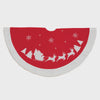 Premier Traditional Xmas Tree Skirt 90cm Red and White Santa with Sleigh Design