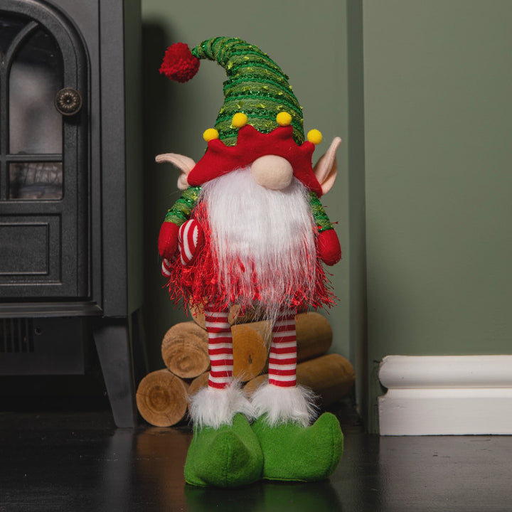 46cm Battery Operated Light up Standing Christmas Elf Gonk with Warm White LEDs
