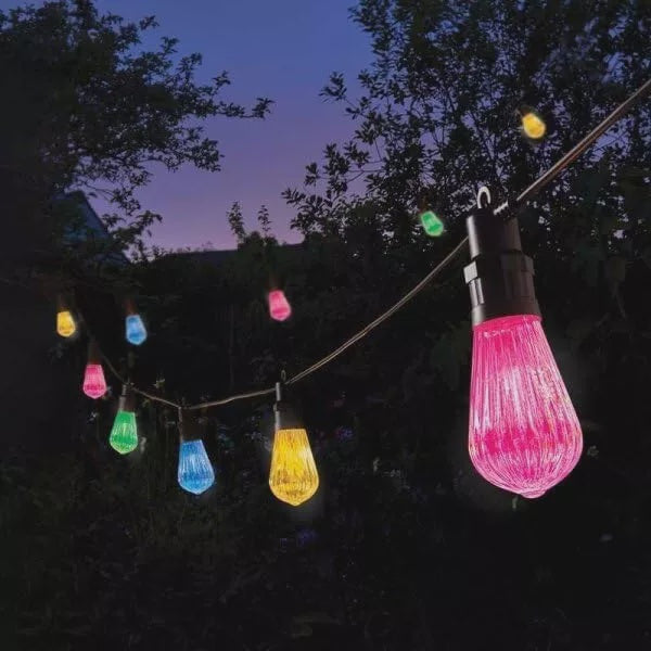 Fluted Festoon String Lights - Multi Coloured - Set of 10