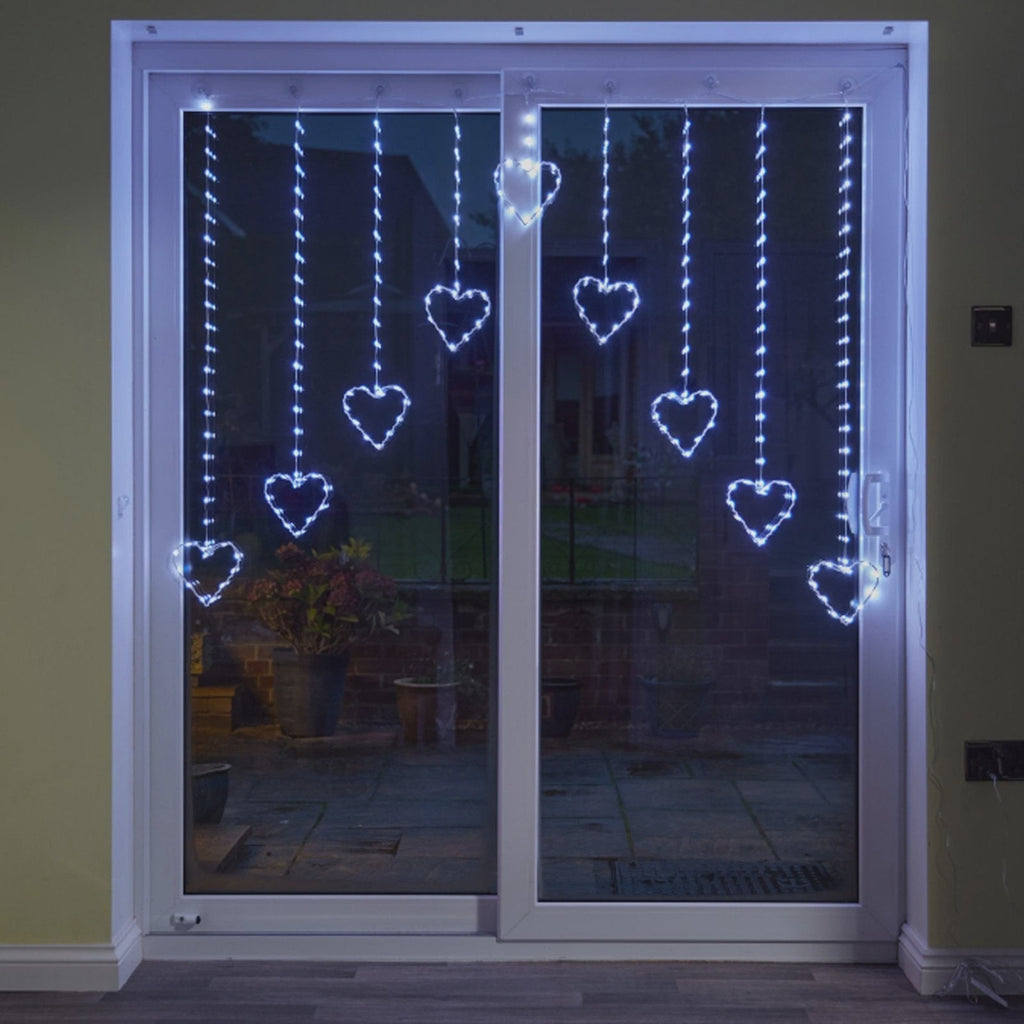 Heart Curtain Lights - Cool White LV