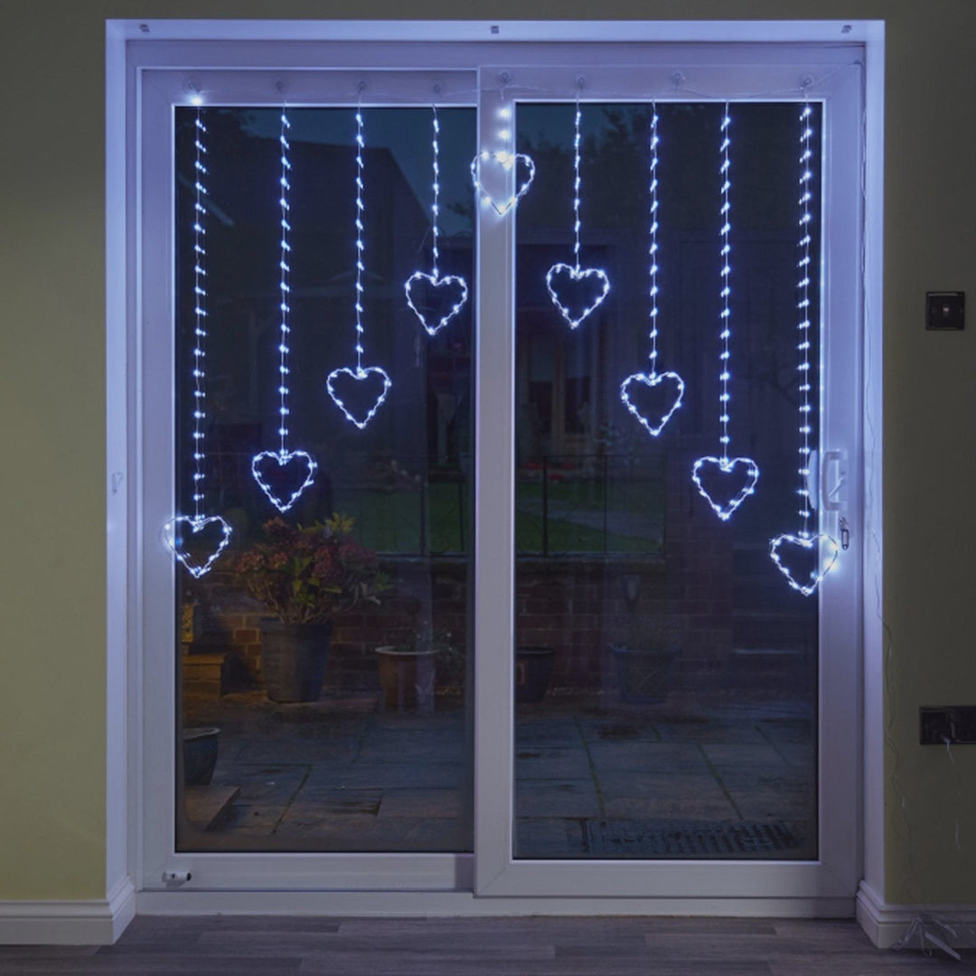 Heart Curtain Lights - Cool White LV