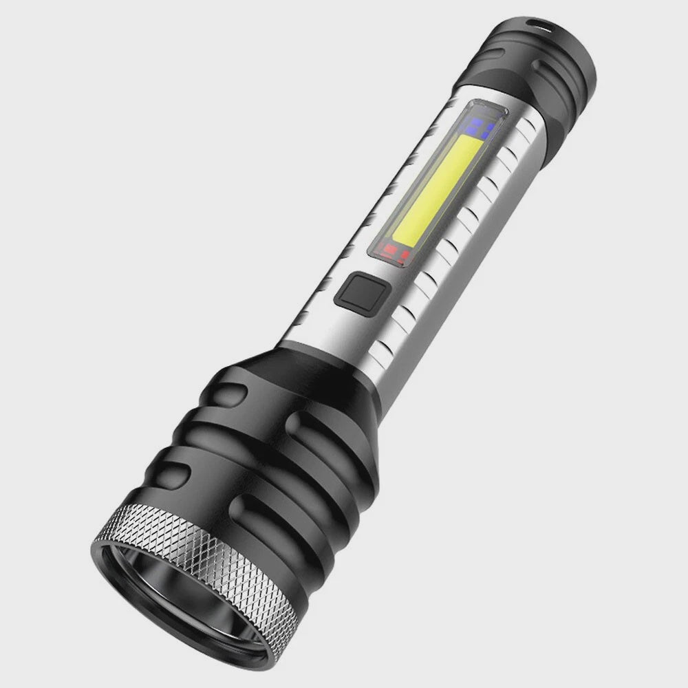 Kingavon black rechargeable COB LED torch