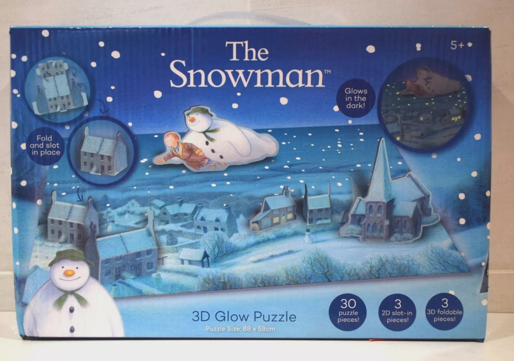 Children's 3D Glow In Dark The Snowman Construction Puzzle Jigsaw