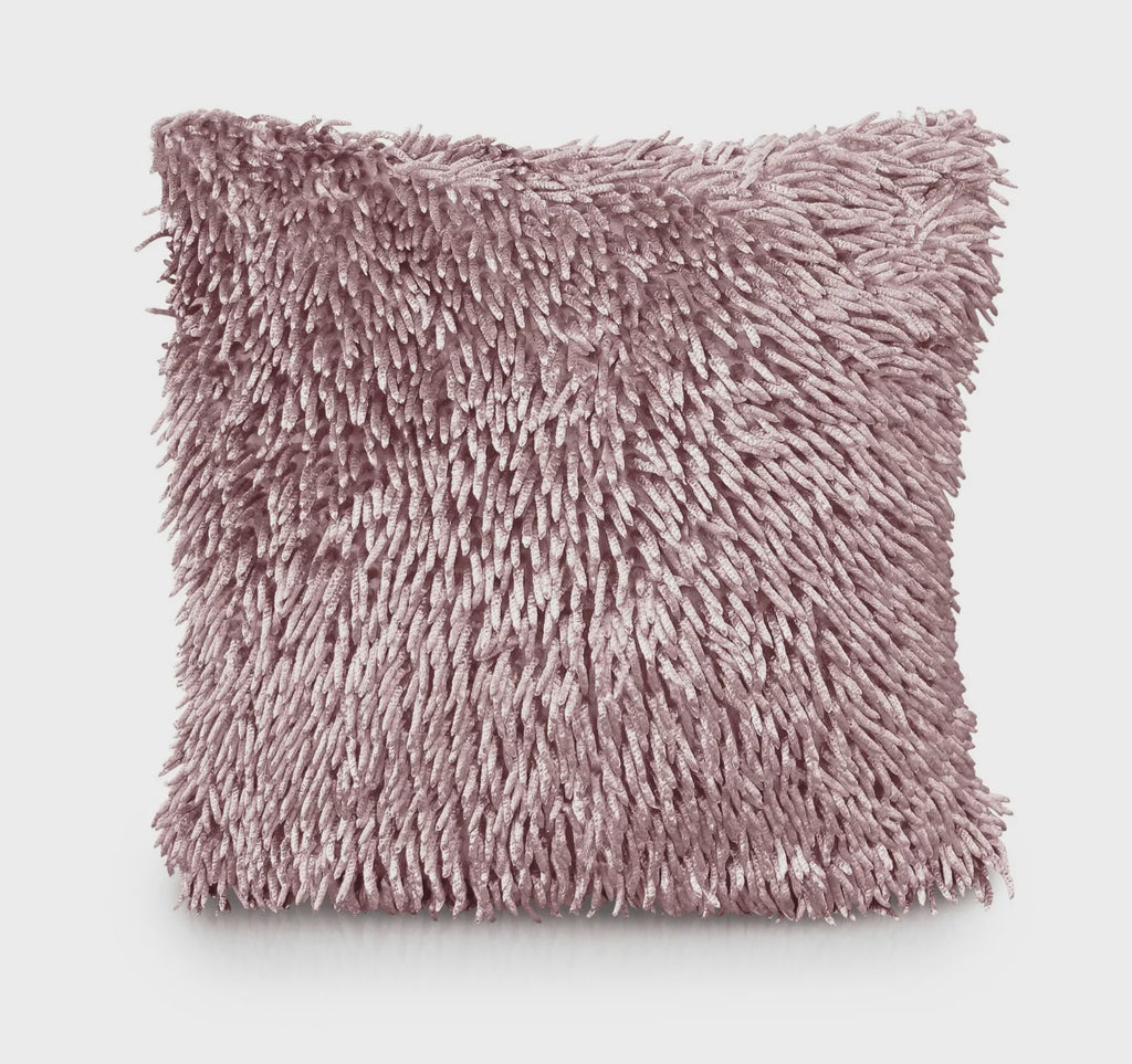 Luxury Shaggy Chenille Woven Cushion Cover Blush Pink 43 x 43cm 17 x 17in