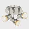 3 Lights Satin Silver Finish Plate Spotlight Ceiling Light with Adjustable Heads