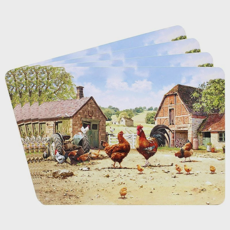 Lesser & Pavey Set of 4 Placemats Cockerel & Hen