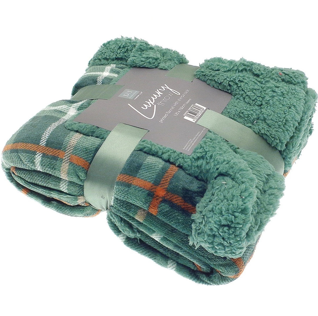 Tartan Luxury Design Flannel Throws with Sherpa Reverse - 120x150cm