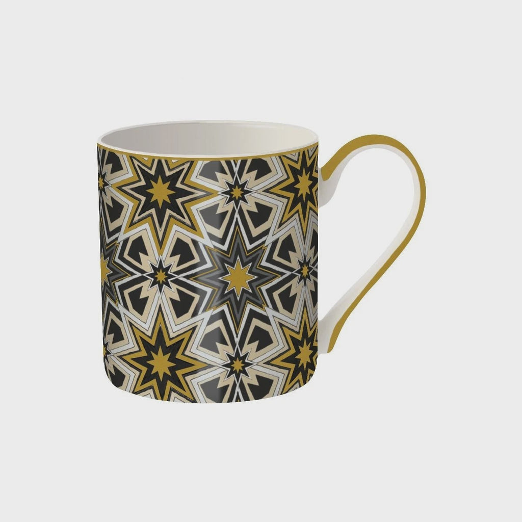 Museums & Galleries 380ml Fine Bone China Mug - Gold Star Design