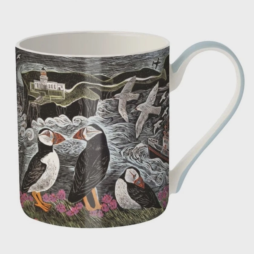 Museums & Galleries 380ml Fine Bone China Mug - Fair Isle Puffins Design