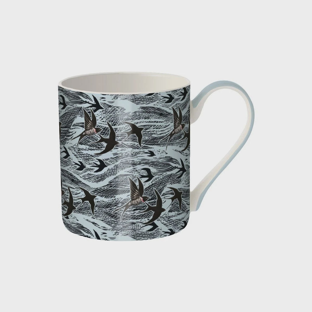 Museums & Galleries 380ml Fine Bone China Mug - Swallows and Sea Design