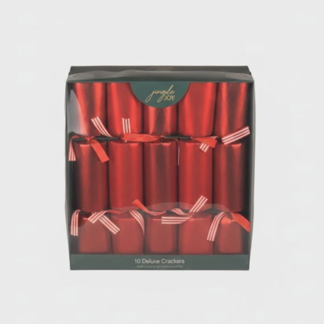 Jingle Joy Luxury 10 x 14in Large Family Crackers Christmas Red