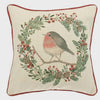 Walton & Co 43cm Robin & Wreath Cushion Cover